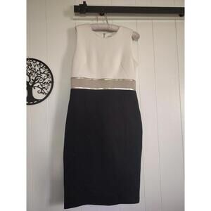 Calvin Klein Women’s Scuba Sheath Dress Size 8 Color Block Elegant Holiday